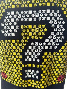 Super Mario Question Block Men's Black T Shirt Size Medium Geeknet Mario Bowser